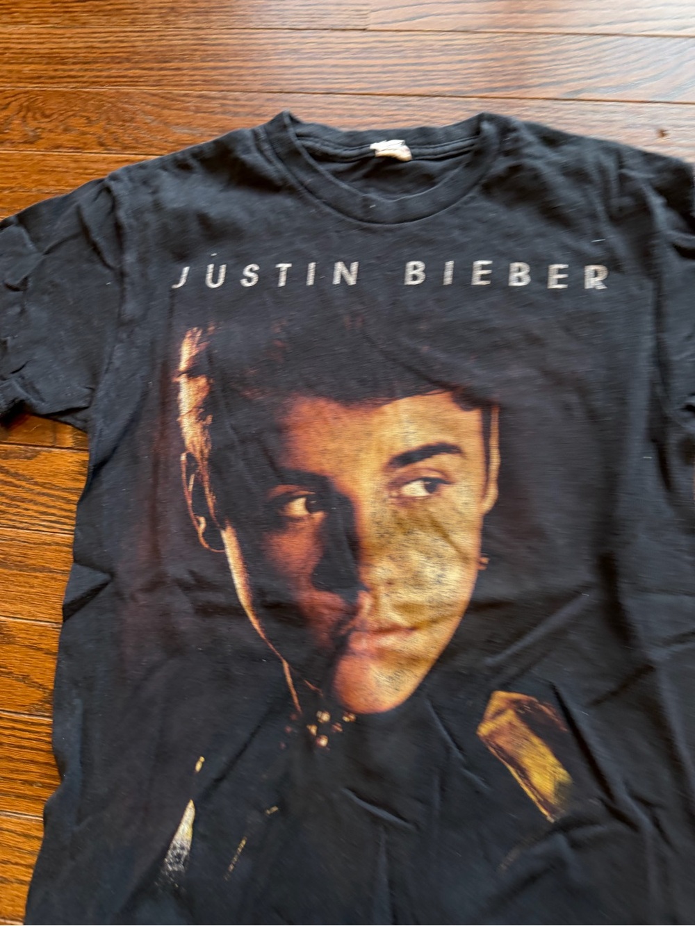 Justin Bieber believe tour Black Graphic Portrait Tee